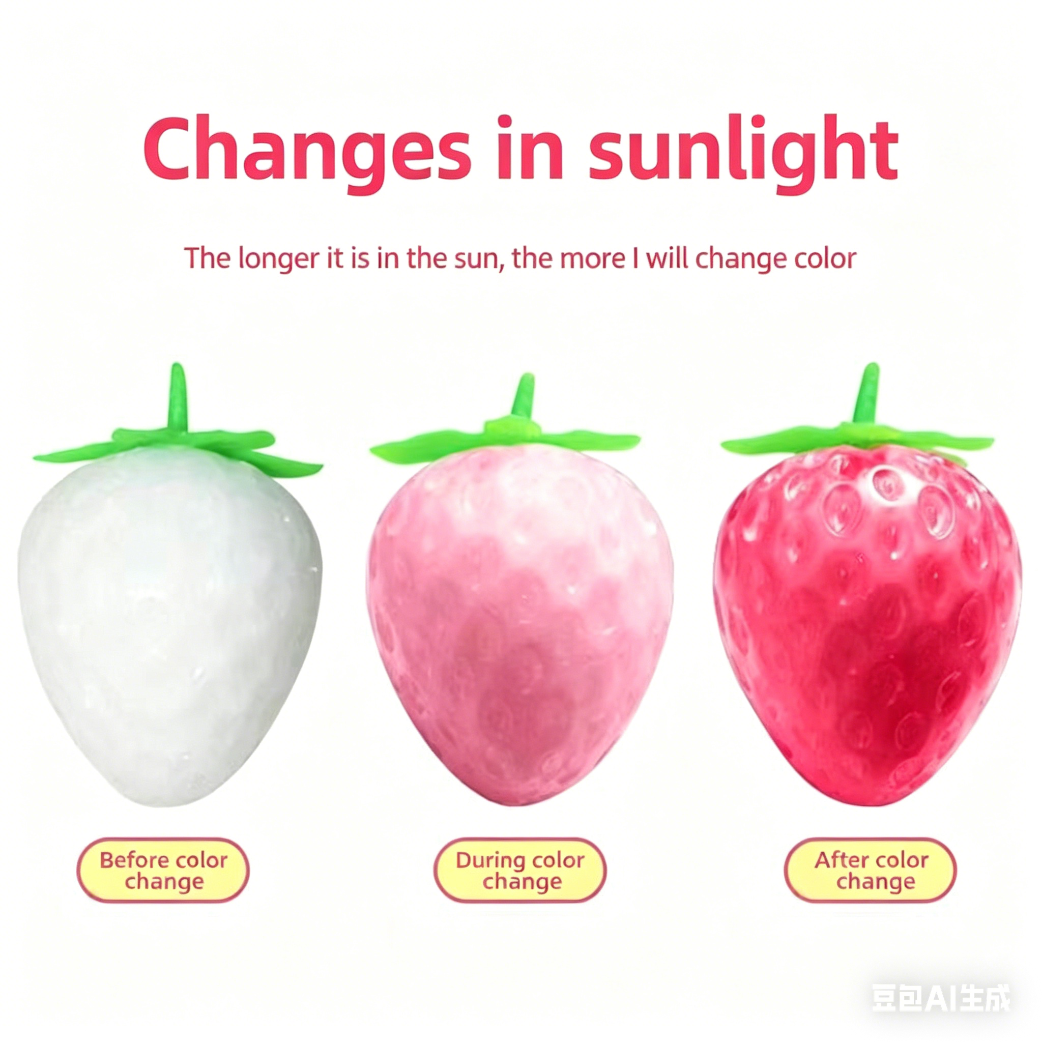 Juguete exprimidor de fresa que cambia de color