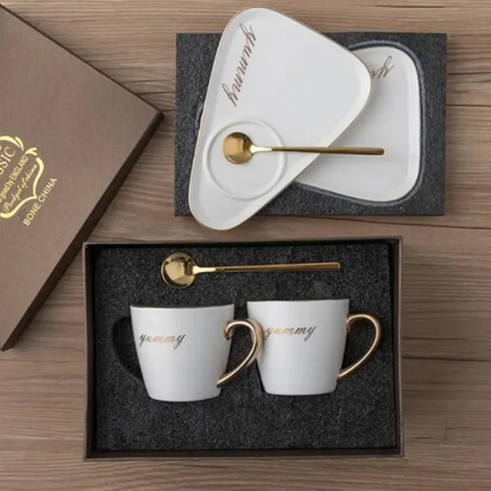Tazza da caffè di lusso leggero Set confezione confezione regalo e borsa per tazze da caffè in ceramica confezione vuota confezione regalo