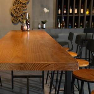 酒吧桌椅组合酒吧柜台墙高桌实木酒吧现代家居简约长高桌 - Product Image 4