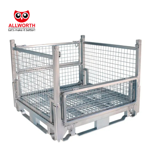 Múltiples tamaños de acero apilable logística con contenedor de malla de alambre galvanizado - Product Image 2