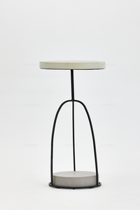 其他家具纯白色松木茶几咖啡边桌客厅耐用家用家具混凝土钢 - Product Image 2