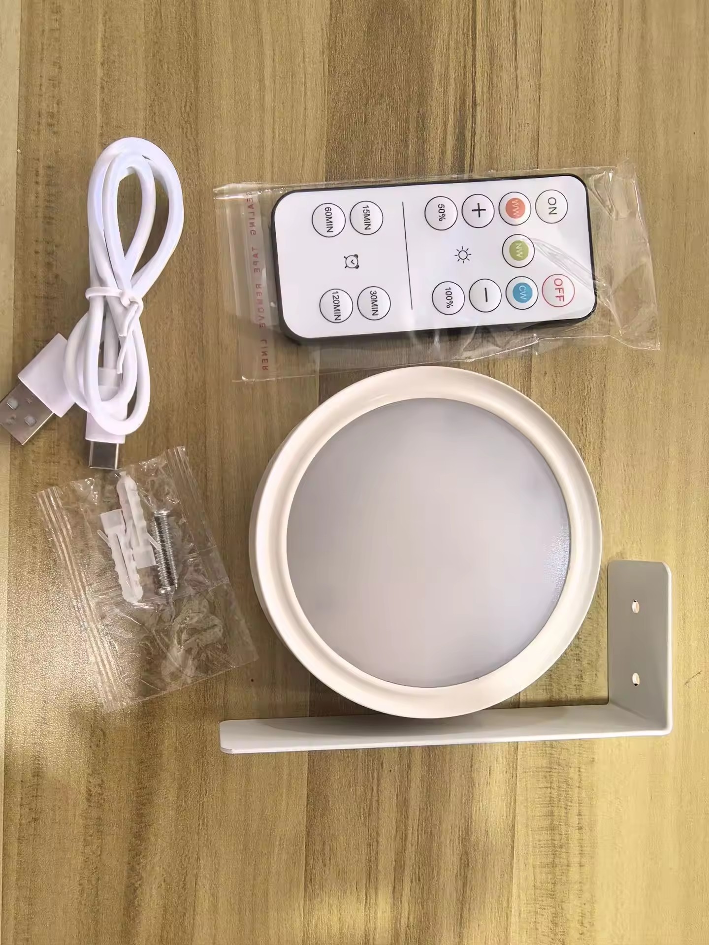 Lampe coque dorée 3 couleurs t048b-cw-1 1 télécommande