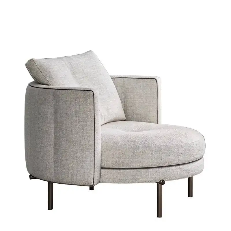 Ensemble de luxe moderne romantique styliste personnalisé nordique bras velours pouf café chaise longue lit pour salon