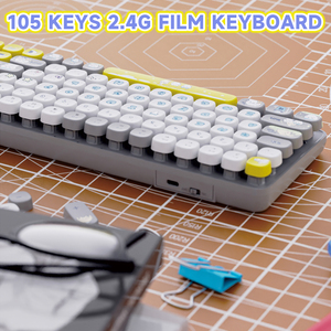 Tùy Chỉnh Dễ Thương Phim Hoạt Hình Keycaps 105 Phím Có Dây Và Không Dây 2.4G Đa-Phiên Bản Màng Bàn Phím Cho Cô Gái Nhà Văn Phòng Quà Tặng - Product Image 2