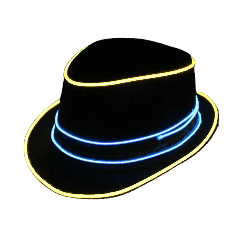 Sombrero de luz LED sombrero de jazz sombrero de actuación de baile fluorescente Celebración De vacaciones fiesta de disfraces