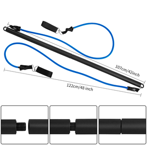 Expansor para exercícios de yoga, com barra de treinamento para porta, com corda elástica, 11 peças, conjunto de tubos resistentes, multifuncionais