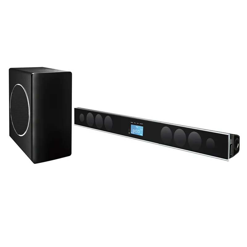 Museeq Wireless Home Cinema Soundbar sem fio com Subwoofer para TV Sound Bar Som Bluetooth 2.4G Preto USB 2.1 Sistema de Casa Inteligente