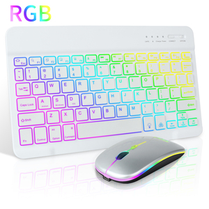 BT recargable Mini inalámbrico RGB retroiluminado teclado y ratón Combo conectividad USB para Windows Laptop Tablet para uso del teléfono - Product Image 6