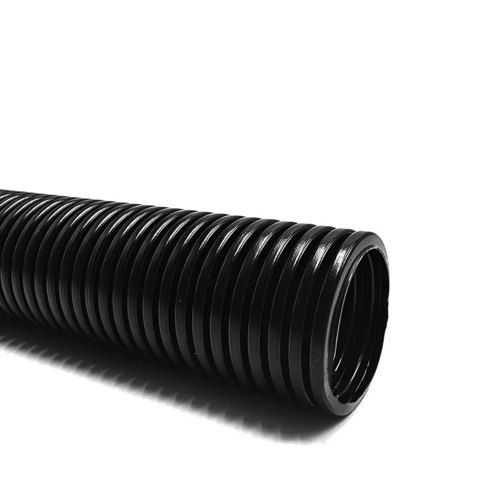 Ompliant-tubos corrugados de plástico flexible, conducto de telar dividido para protección de arnés, color negro