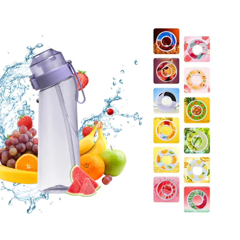 Garrafa de água Tritan Air Up com logotipo personalizado, garrafa de água com sabor de frutas e frutas de plástico sem BPA de 650ml