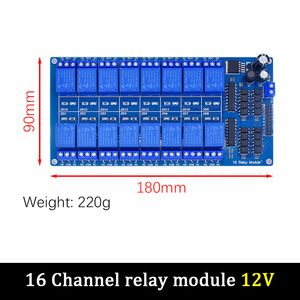 Modulo di schermatura relè a 16 canali DC 5V 12V, con optoaccoppiatore LM2576 modulo relè di alimentazione di interfaccia microcontrollore - Product Image 5