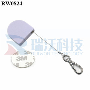 RUIWOR RW0824 <strong>D</strong>-shaped Small Spring Cable Cord Retractor Plus Key Hook Wire Rope End As Tethered <strong>Mechanism</strong> - Product Image 3