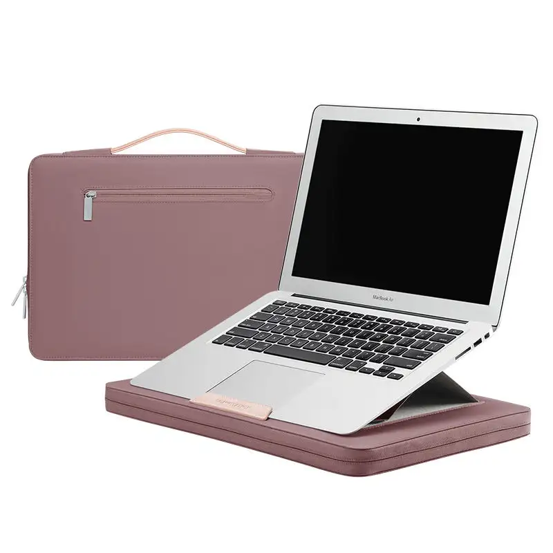 オリジナルデザイナーファクトリーカスタムラップトップバッグMacBook用の調整可能なブラケットスタンド付きポータブルふくらんでいるスリーブケース