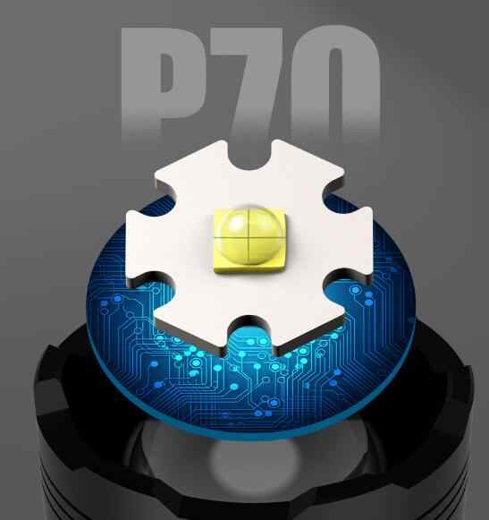 Atualizado poderoso 2000 alto Lumens P70 LED Chip 10000 mAh bateria portátil levou lanterna 26650
