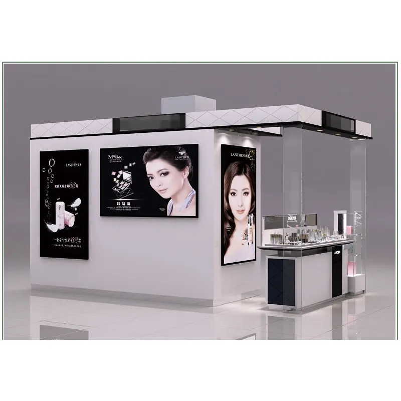 Fancy Make Up Store Design Beleza Cosméticos Prateleiras Armário De Exibição E Maquiagem Display Wall Showcase Cosmetic Kiosk For Mall