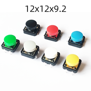 10set interruttore tattico momentaneo 12x12mm aggiungere tappi di plastica altezza 9.2mm interruttore a pulsante 4pin SMT DIP PCB pulsante di montaggio - Product Image 1