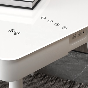 Altavoz de cristal multifuncional para el hogar, mesa inteligente lateral con cargador inalámbrico - Product Image 2
