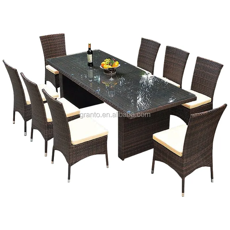 Best price outdoor waterproof furniture wicker dining set rattan chair and table