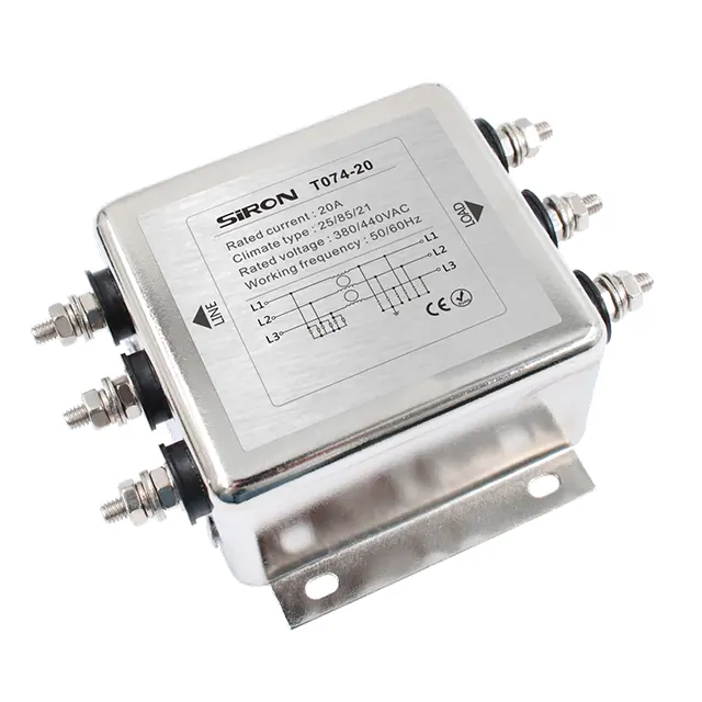 SiRON T074 250 /440V 10A ~ 60A üç fazlı üç-tel filtre AC güç hattı filtresi