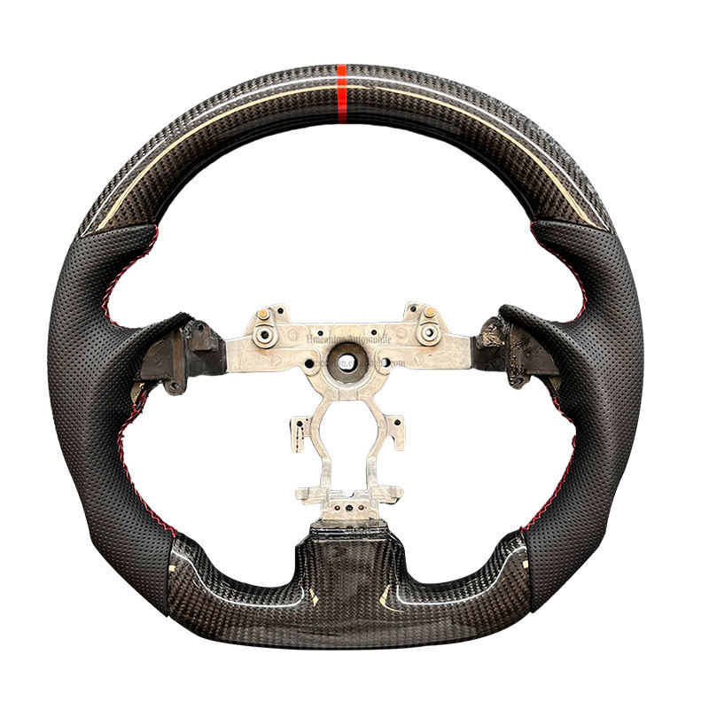 Fibra de carbono + cuero perforado + costura de la raya roja + ningún ajuste