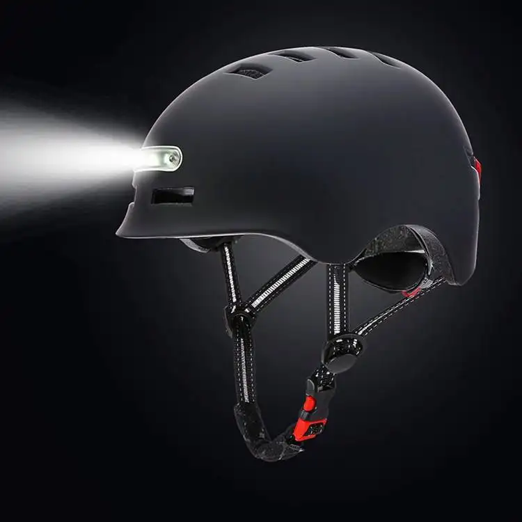 Skate Helmet for big head skateboard helmets custom half face helmet with LED Warning Light 14vents for girs/women/men