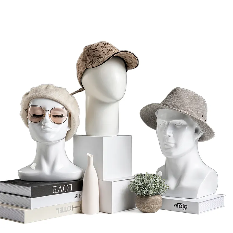 Großhandel Brille Perücke Hut Show Modell weiblich männlich realistisch schwarz weiß Schaufenster puppen Kopf