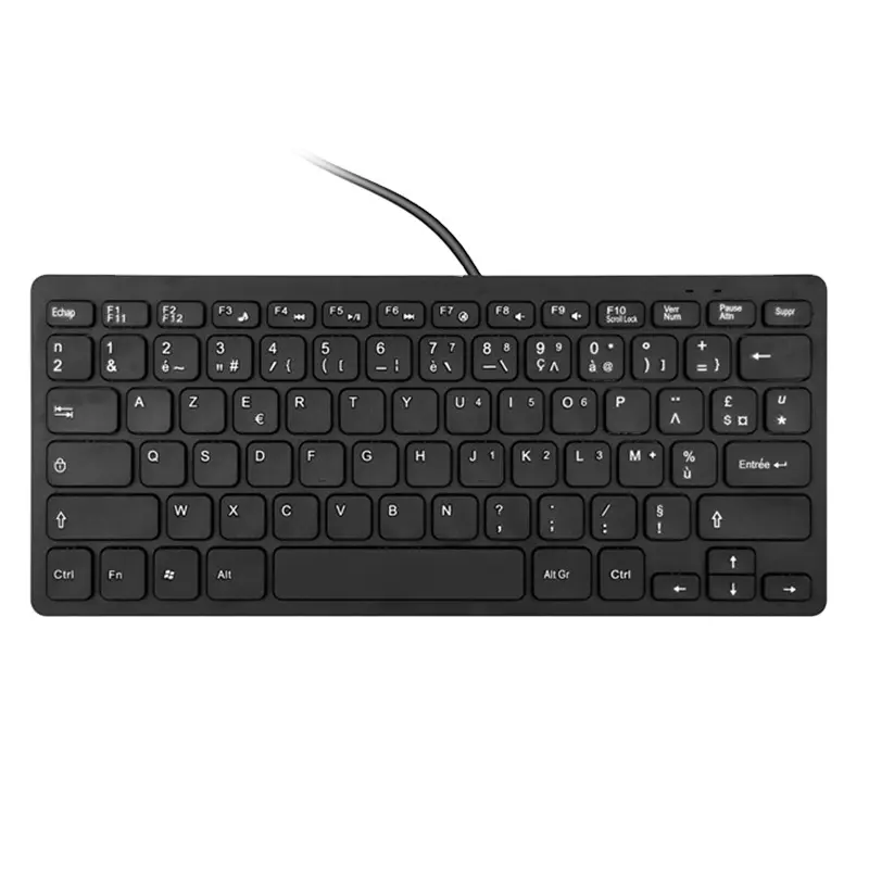 Grosir Kustom Usb Eksternal Tipe Tipis Kabel Keyboard Kecil Mini Keyboard Bahasa Kecil Rusia/Perancis/Jerman/Spanyol/Keyboard