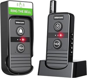 Timbre de intercomunicador inalámbrico Comunicación bidireccional Rango de 4900 pies 3 niveles de volumen 21 Tonos de llamada Impermeable Recargable para el hogar - Product Image 1