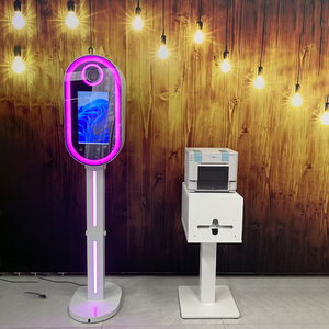 Cabina fotografica a specchio magico 15.6インチミラーフォトブース、カメラとプリンター付き楕円形ミラーフォトブース - Product Image 2