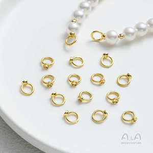 14k Gold Plated Beads End <strong>Clasps</strong> Bracelet End <strong>Clasps</strong> for Diy Bead <strong>String</strong> Bracelet Necklace Accessories - Product Image 1