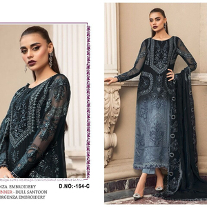 Kurta Plazzo ve pantolon seti ile en beklenen tasarımcı dupatta koleksiyonu 3 adet Premium kalite bayan için Suit - Product Image 1