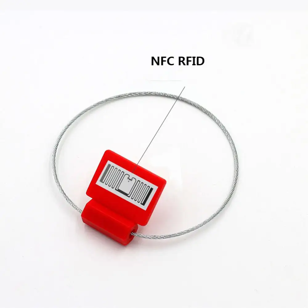 Etiqueta de corbata reutilizable a prueba de manipulaciones NFC F08 Chip RFID Cable de camión Zip Tie Seal Etiqueta RFID