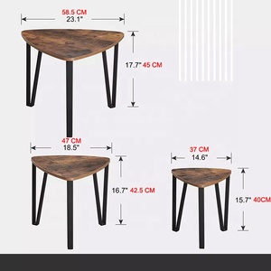 Juego de 3 mesas de centro de anidamiento apilables triangulares para lugares pequeños - Product Image 2