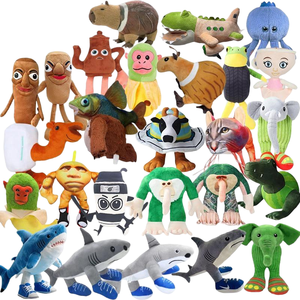 ぬいぐるみTung SahurウッドバットPlushie Tralalero Tralalaインフルエンサーミームキャラクターイタリアの脳室キャラクターぬいぐるみ