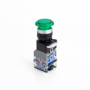 SHENGLEI LA38 22mm pannello interruttore a pulsante verde rosso fungo con 24v luce LED personalizzato di lunghezza momenaria/chiusura - Product Image 2