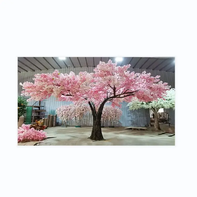 Grande albero di fiori 3m di altezza e 6m di larghezza rosa e bianco pieno albero di fiori di ciliegio artificiale giapponese per la decorazione