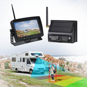 Sistema de cámara de marcha atrás RV inalámbrico solar, pantalla de 7 "con radar IP68 y BSD para seguridad de autocaravana - Product Image 1