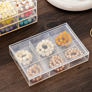 Cajón de plástico transparente con precio de fábrica al por mayor, caja de almacenamiento con mango de cuerda, compartimentos a prueba de polvo, uso de joyería para dormitorio, PS - Product Image 2
