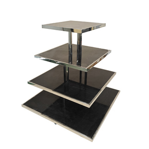 Supermarket Four-Story Metal Revolving Shelf Floor-to-Ceiling <strong>Display</strong> Rack 4-layer square Flow <strong>Table</strong> - Product Image 4