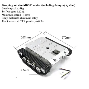 Cheapest 8KG Big Load Shock Absorb Tracked Robot Tank <strong>Car</strong> Chassis Smart Vehicle for <strong>Arduino</strong> with 12v Metal Encoder Motor - Product Image 4