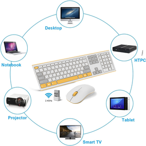 Combo de teclado y mouse inalámbricos de tamaño completo de 2,4 GHz, teclado ruso inalámbrico con teclado numérico para computadora, PC, computadora de escritorio, computadora portátil - Product Image 5