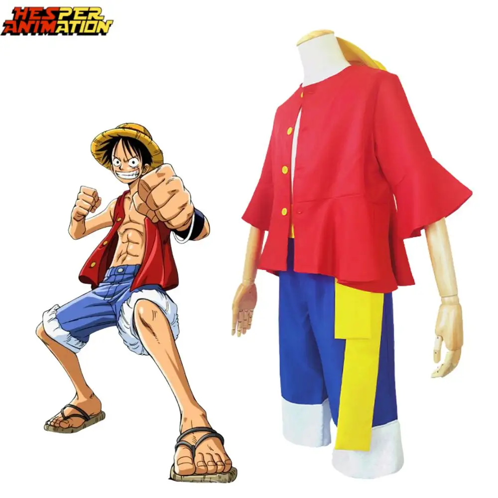 2023 Novo Adulto Halloween Anime Traje Cosplay Suit Luffy Top Pants Cintura Envoltório Meninos Um Traje Cosplay Pieced