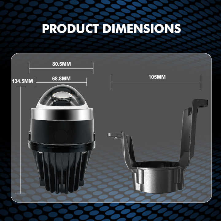 Uso universal 3 cores LED nevoeiro lâmpadas lente do projetor branco/amarelo luz 3 polegadas luzes de condução matriz reta Farol Luz Nevoeiro