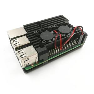 <strong>Raspberry</strong> <strong>Pi</strong> 4/<strong>3</strong> Aluminum <strong>Case</strong> with Dual Cooling Fan Metal Shell Black Enclosure for RPI <strong>Raspberry</strong> <strong>Pi</strong> 4B/3B/3B+ - Product Image 2