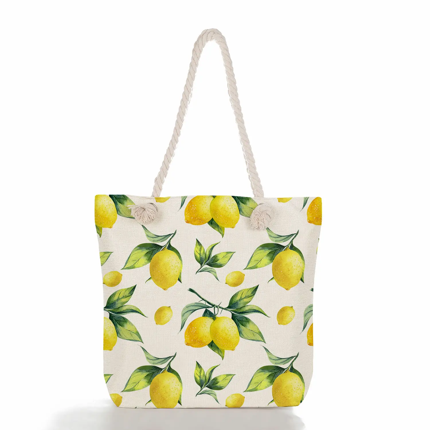 Bolsa de ombro personalizada de limão, sacola de viagem para mulheres com zíper, bolsa de praia 2023