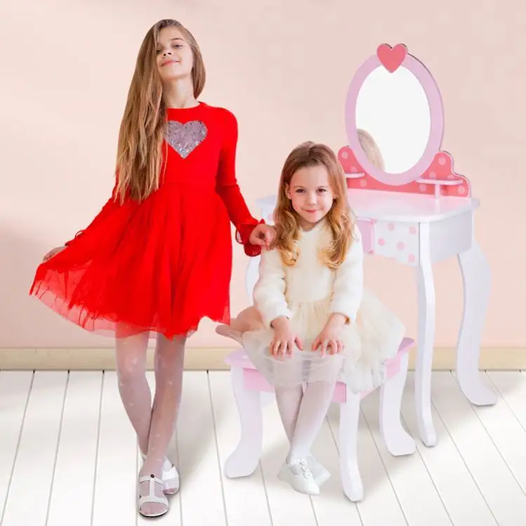 2025 nuevas niñas princesa maquillaje Vanity Dress-up juguetes de mesa para niños pequeños juego de rol