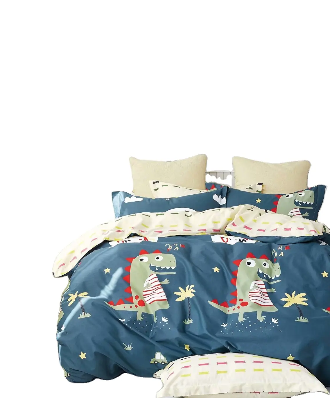100% algodão impressão reativa jogo de cama por atacado para crianças
