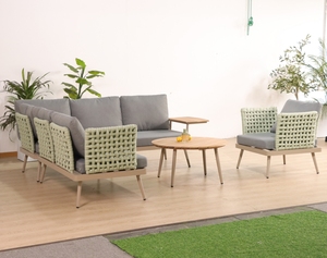 داروين الروطان تصميم عصري جديد دائم مجموعة محادثة أريكة مقطعية صالة حديقة فندق على شكل حرف L - Product Image 3