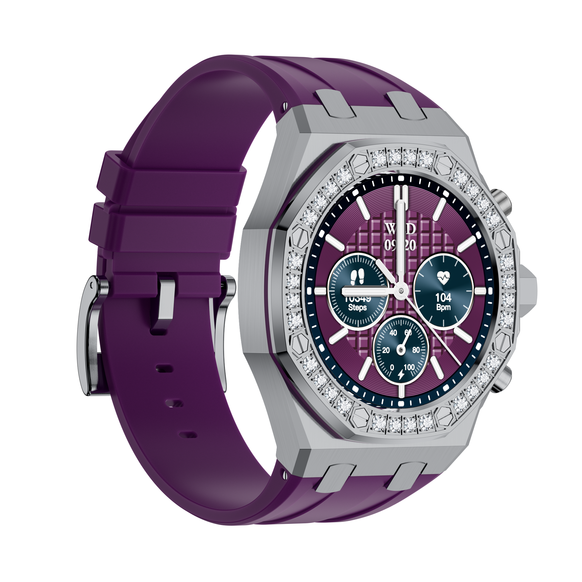 Ceinture ronde diamant or violet
