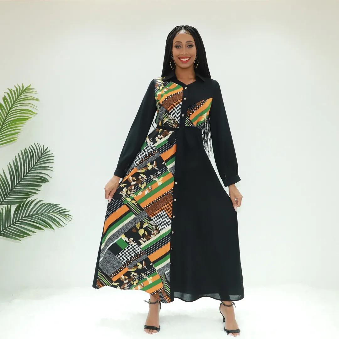 Robe africaine abaya femme avec perlage AY Fashion SG40120 Abidjan Fashion Kaftan